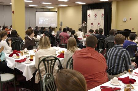 Members of the Union community attended the First Annual Black History Month Program.  The featured speaker was Dr. Camille Searcy who spoke on the eductional philosophies of W.E.B. Du Bois & Booker T. Washington. - Photo by Wayne Holmes
