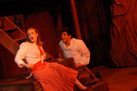 Bryan Spillman as Ferdinand and Emily Watlington as Miranda in the theatre's production of <em>The Tempest</em>. - Photo by Morris Abernathy