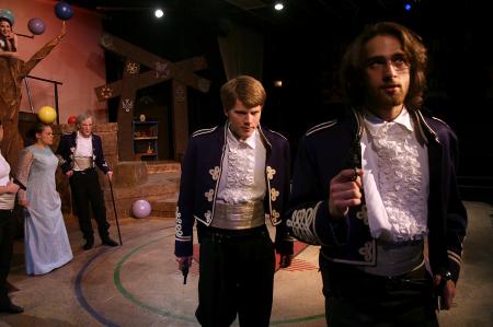Lukas Burke as Sebastian and David Longobardo as Antonio in the theatre's production of <em>The Tempest</em>. - Photo by Kyle Kurlick