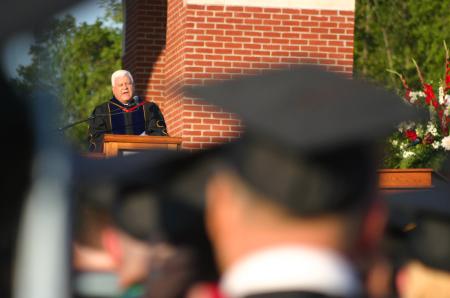President Alvin Austin, from LeTourneau University, speaks to the graduates on <em>Five Imperatives for a Successful Life</em>. - Photo by Stephanie Schroeder