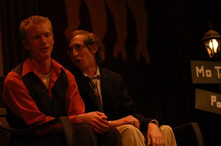 Sophomore Biology Major Dustin Mayfield and Sophomore DMS Major Casey Yates preform a skit for the 2007 SAC Variety Show. - Photo by Beth Spain
