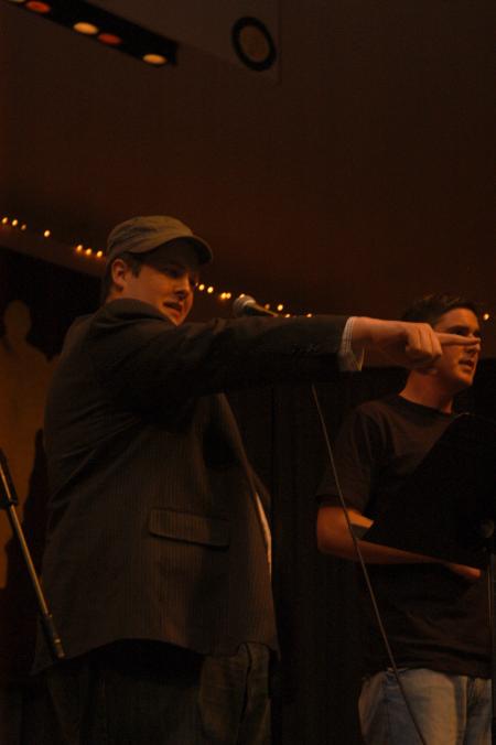 Sophomore Music Major Kevin Isbell performs as part of a small group program for the 2007 SAC Variety Show. - Photo by Beth Spain
