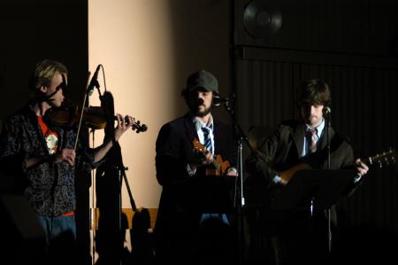 Arron Powell, [name removed], Fred Fisher performed musical interludes between acts in the 2007 SAC Variety Show. - Photo by Beth Spain