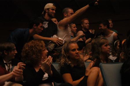 The men of Lambda Chi Alpha get rowdy at the 2007 SAC Variety Show. - Photo by Morris Abernathy