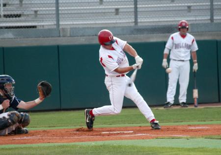 Judson Powers takes a cut at a pitch during Union's weekend series win over Lambuth. - Photo by Steven Aldridge