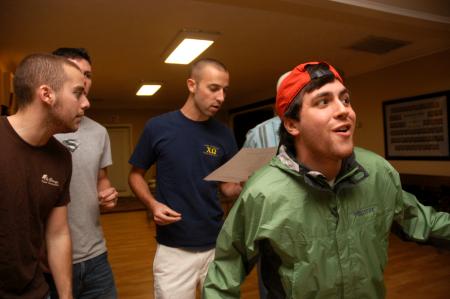 The men of Lambda Chi Alpha practice for the Variety Show. - Photo by Beth Spain