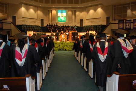 Graduates assembled at West Jackson Baptist Church for the August graduation ceremony. - Photo by Morris Abernathy