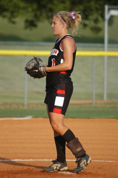 Amy Chatham gets ready to make a pitch. - Photo by Steven Aldridge