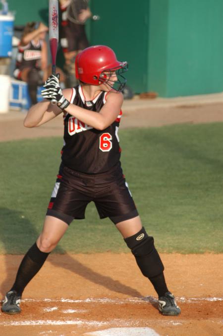 Kristen Kirk stands ready at the plate for the next pitch. - Photo by Steven Aldridge