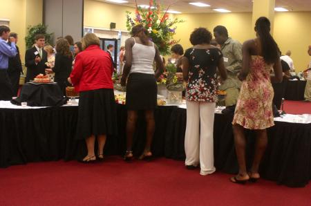 Many students and faculty attended the President's Reception in Coburn where they enjoyed refreshments made by Chef Greg. - Photo by Stephanie Schroeder