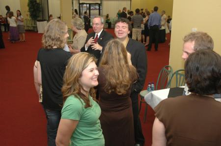 President Dockery and SGA President Josh Clarke greeted students and faculty as they entered the President's Reception. - Photo by Neisha Fuson