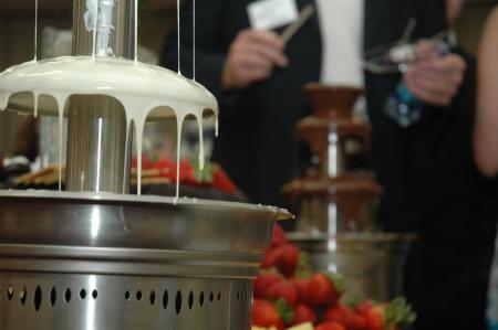 White and milk chocolate fountains were a big hit to guests at the President's Reception. - Photo by Neisha Fuson