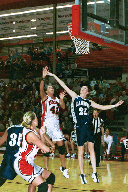 Junior Ginger Bryant (42) puts up a shot in a win over Lambuth.
 - Photo by Jim Veneman