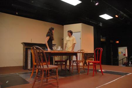 Catherine Schultz and Matt Stimmel practice for <em>The Dining Room</em>.  - Photo by Neisha Fuson