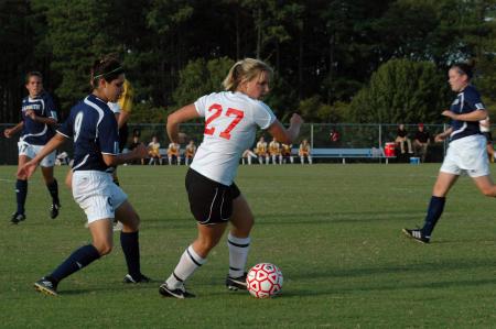Sophomore Katelin Dirksen controls the ball in a game against Lambuth University.  - Photo by Neisha Fuson