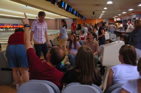 Brothers, sisters, friends and family went to the Family Fun Center for some bowling during Family Weekend. - Photo by Neisha Fuson