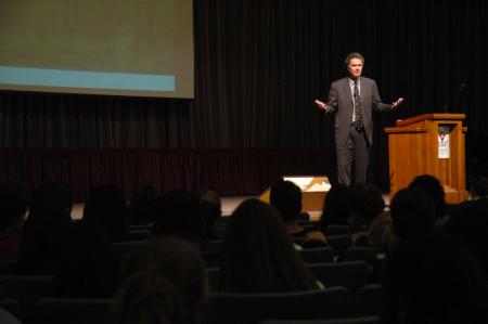 Dr. Edward L. Ayers spoke at the Carls-Schwerdfeger History Lecture Series.  His address was entitled <em>In the Wake of the Civil War: Building New Lives After Appomattox</em>. - Photo by Neisha Fuson