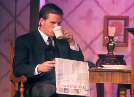 Dustin Perry performs in <em>The Dining Room</em>. - Photo by Matthew Diggs
