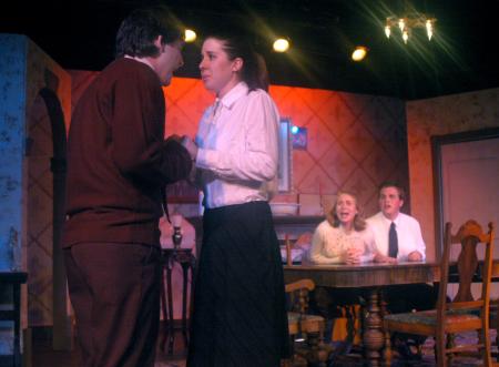 Matt Stimmel, Catherine Schulz, Katie Krebs and Dustin Perry perform in <em>The Dining Room</em>.  - Photo by Matthew Diggs