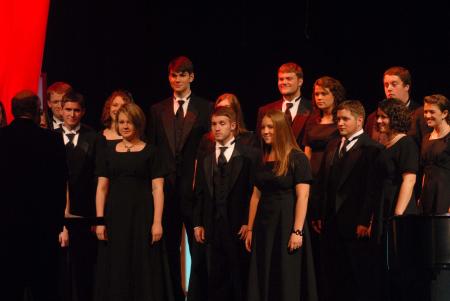 Proclamation sang three songs for the Scholarship Banquet audience. - Photo by Morris Abernathy