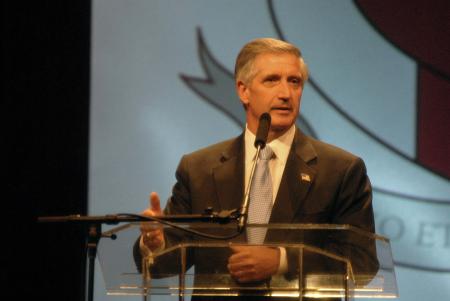 Andrew Card addressed a crowd of 1,700 guests gathered for the Eleventh Annual Scholarship Banquet. - Photo by Morris Abernathy