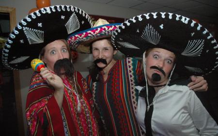 Seniors Julie Mitchell, Ashton Bruce and Carolyn Negley dressed up as the three amigas for this years Costume Coffee House.  - Photo by Neisha Fuson