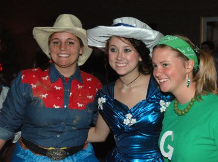 April McCulley, Rachel Danile and Cheryl Propst showed off their costumes at the Costume Coffee House.  - Photo by Neisha Fuson