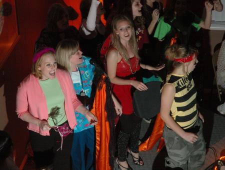 Dean Kimberly Thornbury even got in on the karaoke when she helped sing <em>Dancing Queen</em> at this year's Costume Coffee House.  - Photo by Neisha Fuson