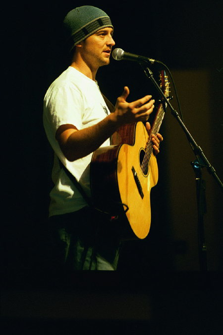 The morning before the coffeehouse concert Bebo played during the Homecoming chapel. - Photo by Lindsay Stavish