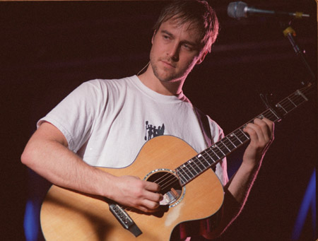 On Feb. 12, Bebo Norman performed at a SAC and  National Alumni Association sponsored coffeehouse with special guest Jeremy Camp. Norman is nominated for a Dove award for male vocalist of the year and his song “Great Light of World” is nominated for song of the year. - Photo by Lindsay Stavish