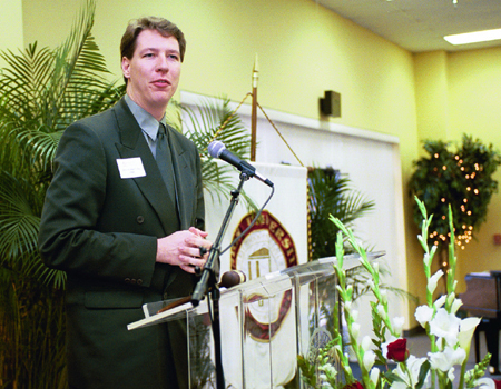 Kevin Troy Sheilley, a 1994 communication arts graduate of Union, received the Outstanding Young Achiever Award at the Alumni Awards Luncheon during Homecoming 2003. - Photo by Jim Veneman