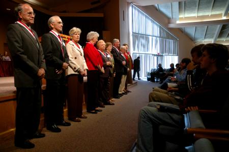 The Class of 1958 was honored during the Friday chapel of Homecoming week. - Photo by Matt Elia