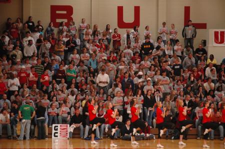 The stands were full during the first game in the gym since the tornado. - Photo by Neisha Fuson