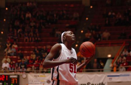 Junior Josephine Owino worked hard during the first game of this year's NAIA.  - Photo by Neisha Fuson