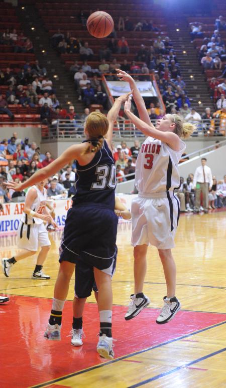 Crystal Eason takes a shot against The Master's College (Calif.) during the second round of the NAIA national tournament. - Photo by Morris Abernathy