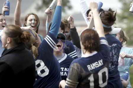 Members of ZTA show good spirit despite coming in second at the Greek Olympics. - Photo by Kyle Kurlick