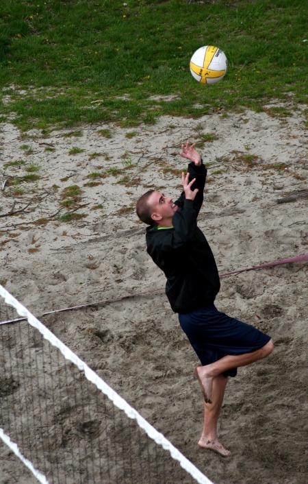 Students participated in a volleyball tournament to help raise money for the disaster relief fund.  - Photo by Kristi McMurry Woody