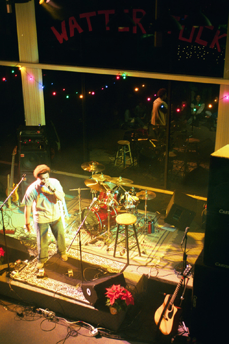 Christian rapper CZ begins his set out hard during WatterStock 2002. - Photo by Justin Veneman