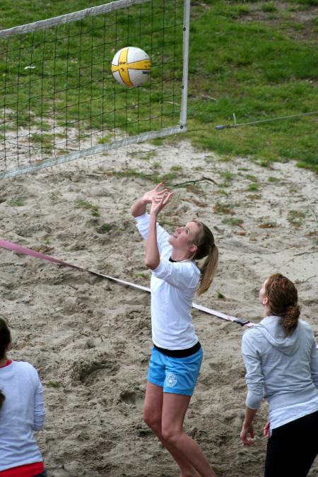 Students participated in a volleyball tournament to help raise money for the disaster relief fund.  - Photo by Kristi McMurry Woody