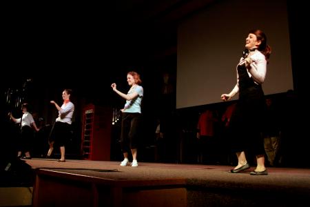 Victoria Green (right), and fellow members of K.O.D.I. perform in the 2008 Variety Show. - Photo by Kyle Kurlick