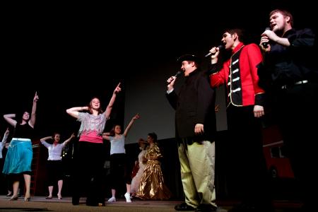 Members of K.O.D.I perform in the large group segment of the 2008 Variety Show. - Photo by Kyle Kurlick