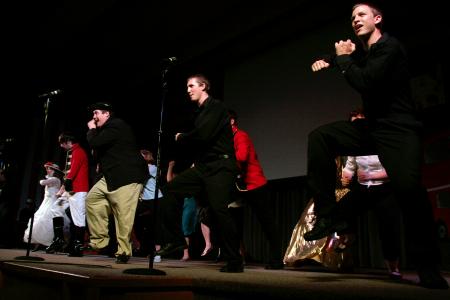 Members of K.O.D.I perform in the large group segment of the 2008 Variety Show. - Photo by Kyle Kurlick