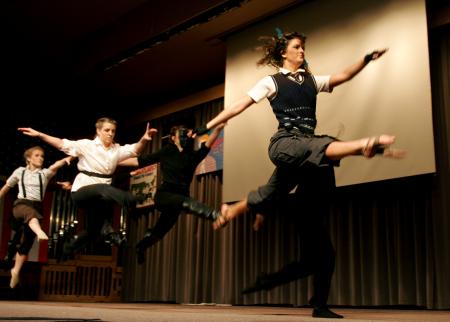Members of Zeta Tau Alpha perform their Peter Pan theme segment of the 2008 Variety Show. - Photo by Kyle Kurlick