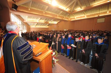 President Dockery presides over the fall convocation service. - Photo by Morris Abernathy