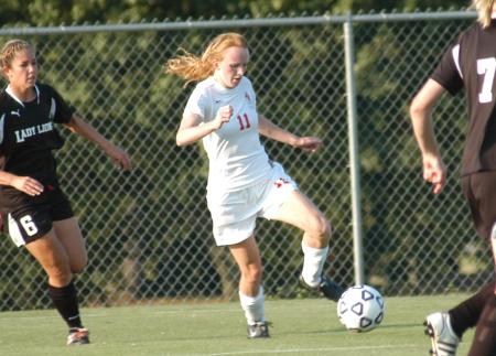Brooke Walker controls the ball as she starts the Union attack. - Photo by Tommy Sadler
