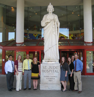 NCPA members stand outside of St.Jude children's research hospital.