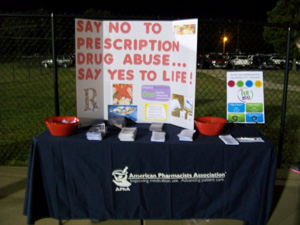 Photo of the APhA-ASP set-up at the Generation Rx Project.