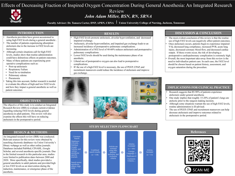 Effects of Decreasing Fraction of Inspired Oxygen Concentration During General Anesthesia: An Integrated Research Review