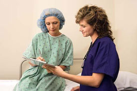 patient signing consent form