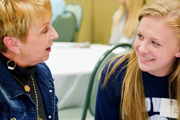 Sherry Tignor helping a student